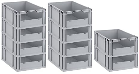 Mega Deal | 10x Proregal Eurobox NextGen Insight | Front offen | HxBxT 22x40x60 cm | Grau
