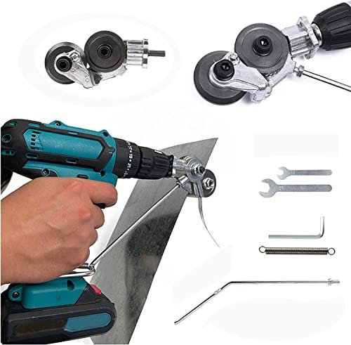Electric Drill Plate Cutter, Electric Drill Shears, Electric Drill Plate Cutter Attachment for Cutting Metal Hard Materials Iron, White Sheet, Steel,Copper, Aluminum