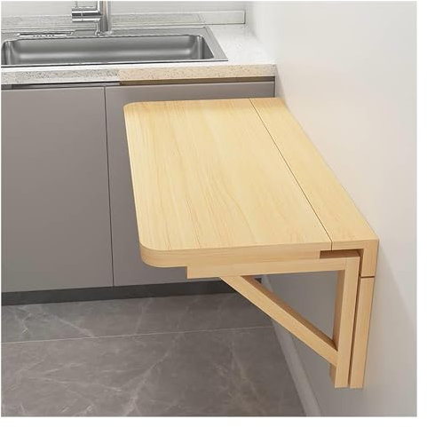 Wandklapptisch, Holz Wandtisch Klappbar, Klapptisch Platzsparend Zur Wandmontage Klappbarer Schwimmend Computertisch Esstisch, Klappschreibtisch, Hängetisch Bistrotisch Buffettisch ( Size : 60x100cm/2