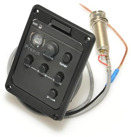 Tonabnehmer-Set für Akustikgitarre 4-Band Akustikgitarre Pickup Preamp EQ Tuner Piezo Mic Beat Für Verschiedene Musikinstrumente(101 3 Band)
