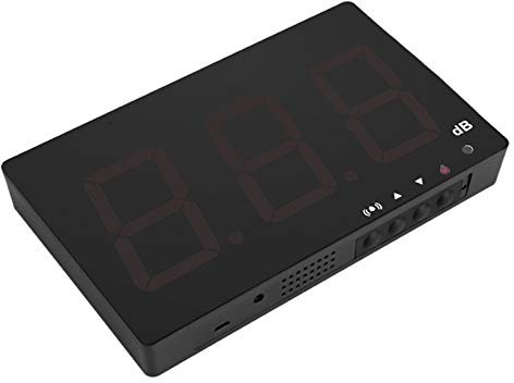 USB-betriebener 9,6-Zoll-LCD-Digital-Schallpegelmesser, Wandhängender 30-130-dB-Geräuschpegelmesser mit Alarmfunktion, Datenspeicherung, Supergroßes Display für Zuhause, Büro,