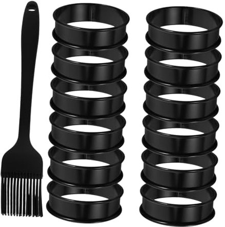 TOPBATHY 1 Juego Molde de torta Molde para tartas molde para pan de hamburguesa anillo de cocina anillo de panqueque molde para cocinar sandwichera de muffins ingleses gel de sílice Black