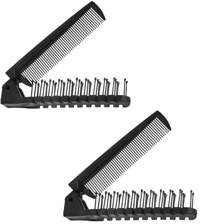 2 Stück Klappkamm Schwarz - Kleine Haarbürste, Kleine Klappkamm Frauen, Mini Haarbürste Herren, Bartkamm Männer, Kleine Haarbürste Taschenkamm Klappbar Klappbürste, kleine klappbare Haarbürste