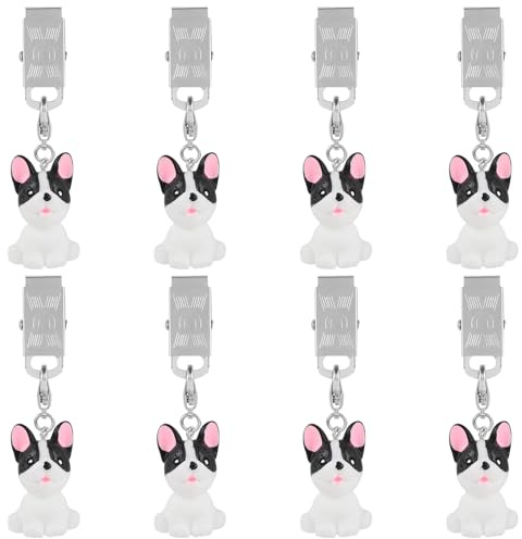 Ornaland 8 Pcs Tablecloth Weights Cute Resin Table Cloth Weights Clip on Tablecloth Weights for Outdoor Tables Curtains Flags and Other Multi-Functional Uses(White Dog)