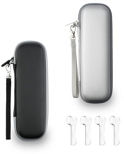 YoHyien 2 Stück Reiseetui Elektrische Zahnbürste für Oral B iO/Oral B Pro/Philips Sonicare, Electric Toothbrush Travel Case, Tragbar Aufbewahrung Hülle für Geschäftsreise (Weiß + Silber)