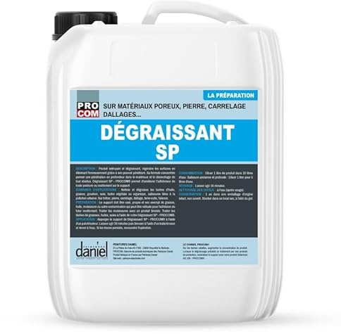 Dégraissant nettoyant, décapant graisse, sol béton, carrelage, faïence - Dégraissant SP PROCOM 1 litre
