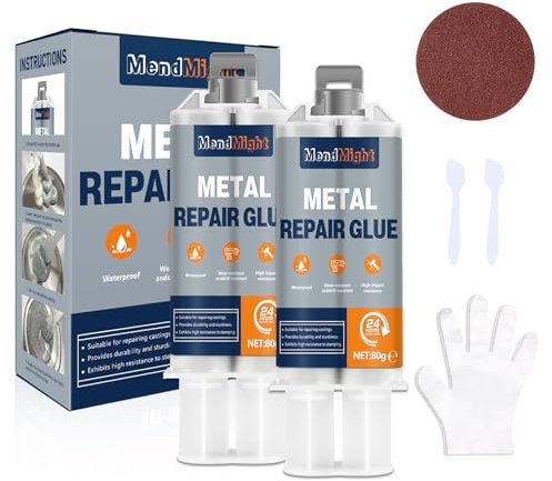 MendMight 160g Metal Glue Heavy Duty, Two Part Epoxy Glue Liquid Metal Strong Adhesive Filler, Epoxy Resin glue for metal, Stainless Steel, Aluminum Alloy, Plastic,DIY Crafts & Industrial Repairs