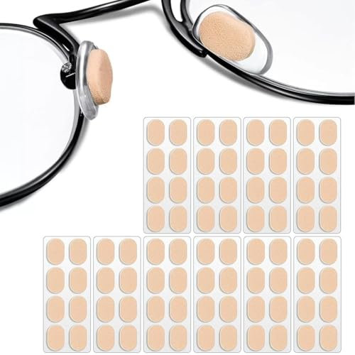 KEQAR Lot de 40 paires de plaquettes de nez autocollantes en silicone antiderapant coussinet lunettes, contre les lunettes glissantes, pour le nez