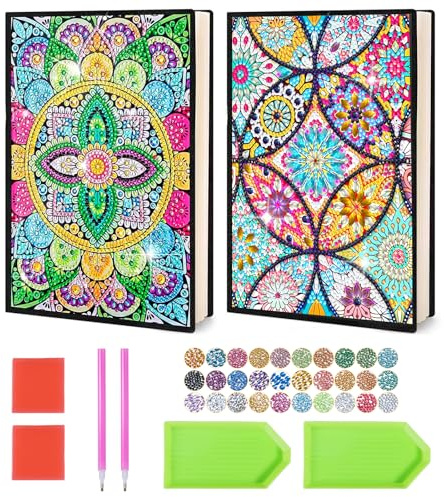 Carehabi Bricolage fille 6, 7, 8, 9 ans, peinture diamant A5, carnet de notes, cadeaux pour filles à partir de 6 ans, jouets créatifs, journal intime, cadeau d'anniversaire pour enfants