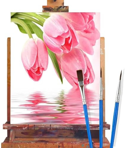 Malen Nach Zahlen Erwachsene Blume,Tulpe Malen Nach Zahlen DIY set Handgemalt Ölgemälde,Mit Pinseln und Acrylfarbe,Bastelset Erwachsene Frauen für Geschenke und Home Wand Dekoration (90x120cm) D63