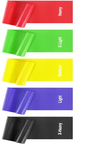 5 Pcs Professional Resistance Bands.Elastic Band, Work Out Bands, Stretch Bands for Working Out Women or Men, Exercise Bands Set for Physical Therapy, Yoga, Pilates (1, 5 colors, One Size)