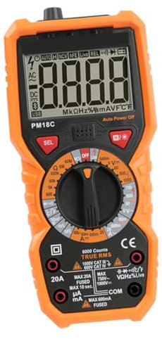 Homoyoyo Digitales Handmessgerät Multimeter Mit Ptc Überlastschutz Feuerfestes Abs Gehäuse Lcd Hochauflösung Digitales Testtool Für Elektronik Und Heimgebrauch