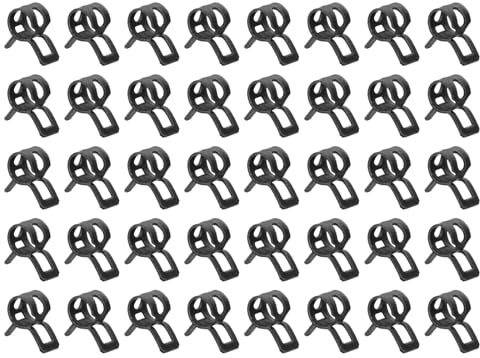 sourcing map 60pcs Spring Band Type Hose Clamps 6mm Fuel Line Hose Spring Clip Silicone Vacuum Hose Pipe Clamp Low Pressure Tube Clip Fastener, Black