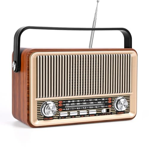 SternSinn 120 AM/FM/SW Radio Retro, Radio mit Bluetooth, 1200mAh Akku, Klein, Kofferradio Unterstützt USB/TF Funktion Für Senioren