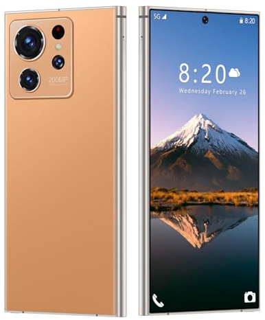 Smartphone S26 Ultra avec stylet intégré, 16 Go RAM, 1 To ROM, 5G débloqué, Android 14.0, appareil photo zoom 72/108Mpx, batterie longue durée 8000mAh, double SIM, écran HD 7,3 pouces,Orange-1TB