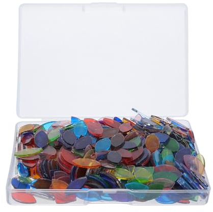 BELLIFFY 443 Pezzi Piastrelle Mosaico Vetro Sottile Foglia Colorate per Decorazioni Casa e Progetti DIY Tessere Resistenti all Acqua per Accessori Creativi e Artigianato Stained Glass