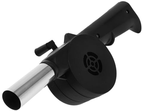 BESPORTBLE Ventilatore per Barbecue a Manovella Manuale, Soffietto per Braciere Leggero e Compatto in Metallo e Plastica, Attrezzatura da Cucina per Campeggio, Grigliate All'aperto e Picnic