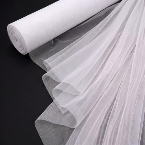 NZNSML 3 m x 160 cm tyll metervara mjuk tyll tyg vit organza-tyg