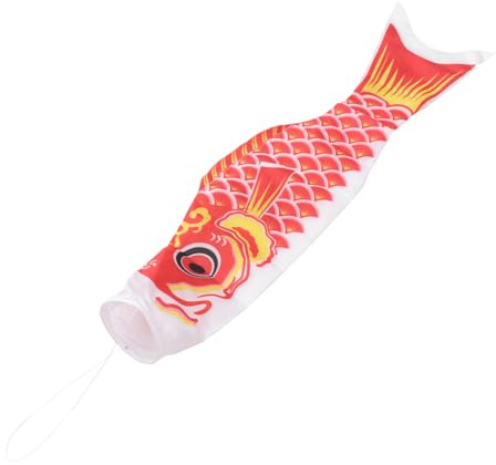 ABOOFAN Bandiera Giapponese della Carpa Koinobori Manica Vento in Poliestere 70cm Pronta da Appendere per Decorazione Esterna Rossa