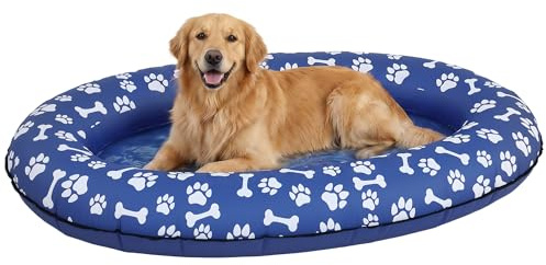 PawHut Galleggiante per Cani 155x104x25 cm capacità 40 kg Gonfiabile | Galleggiante Pieghevole, Doppie Maniglie per Cani