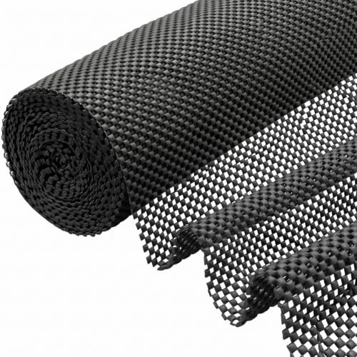 Mehrzweck Antirutschmatte, 40cm x 600cm PVC Teppich Antirutschunterlage | Zuschneidbar Teppichunterlage Rutschfest Teppichstopper Anti Rutsch Matte für Teppiche Schubladen Regale Küche (Schwarz)