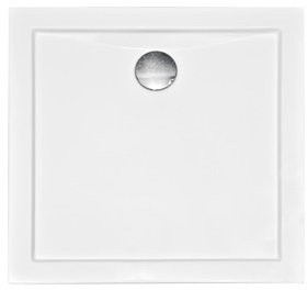 VBChome Duschwanne Quadrat 90x90 cm – Flacher, niedriger Duschboden aus Acryl – Glatte weiße Oberfläche – Großer Ablauf Ø90 mm – Pflegeleichte, robuste Duschtasse für moderne Badezimmer