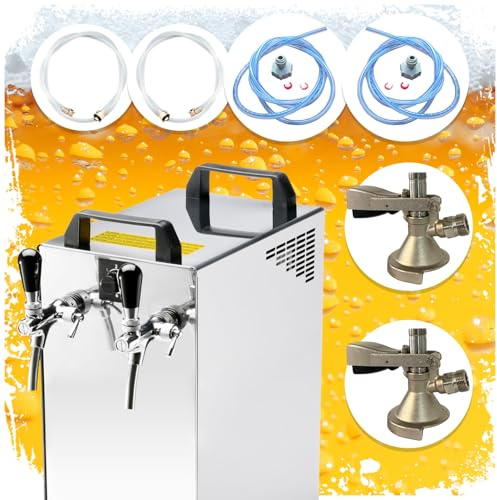 Ensemble Complet Tireuse a Biere avec Pompe à Membrane Kontakt 40/K Machine a Biere, Pompe a Biere 2 Lignes, 50 litres/h, Professionnelle, tête de Robinet - Type A, Type S