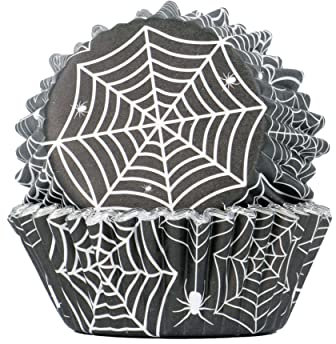 PME Halloween Foil-Lined Cupcake Cases - Spiderwebs (Pack of 30)