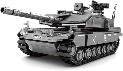 FULHOLPE Technik Panzer Bausteine, MOC Kreativität 898 Klemmbausteine Militär Leopard 2A7 Tank Modellbausatz, DIY Konstruktionsspielzeug Home Office Decor Geschenke für Jungen Erwachsene