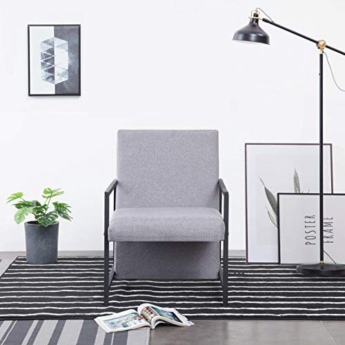 Chusui Armlehnsessel, Sessel Wohnzimmer, Lesesessel, Stillsessel, TV Relaxsessel, Hellgrau Stoff