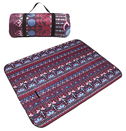 DOTBUY-SHOP Picknickdecke Wasserdicht, Campingdecke Stranddecke Maschinenwaschbar Faltbar Picknickmatte, für Outdoor Strand, Campen, Wandern und Ausflüge (Paisley,300x200cm)