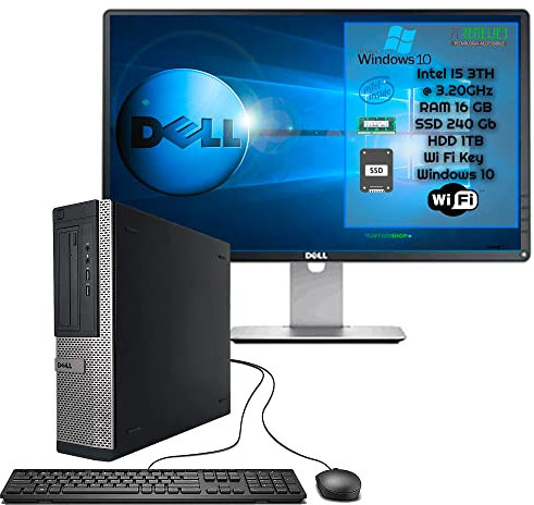 PcRenewed Postazione Completa con PC Fisso Ricondizionato i7, 16GB RAM, SSD 256GB, Monitor 22”, Windows 10, Wi-Fi, Office 2021 – PC Desktop i7 per Casa e Ufficio (Ricondizionato)