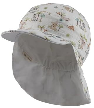 Sterntaler Wendeschirmmütze Tierbabys - Wende -Schirmmütze mit Zootier -Babys - Unisex Baby Mütze mit Druckmuster - Babyhut mit Bindeband