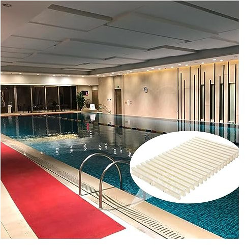 XPLKQXE Grille Drainage Plastique Piscine, Couverture Durable Grille Canal, Caillebotis Débordement Gouttière, Capuchons Vidange Douche, Drain Canal Flexible (Couleur : White-11.8in, Taille : 2pcs)