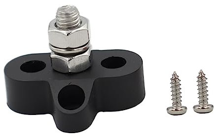BUGUUYO Klemmenleiste 48v Sammelschienen Klemmenblock M8 Edelstahl Anschlussbolzen Glasfaserverstärktes Nylon Für Lkw Wohnmobile Boote
