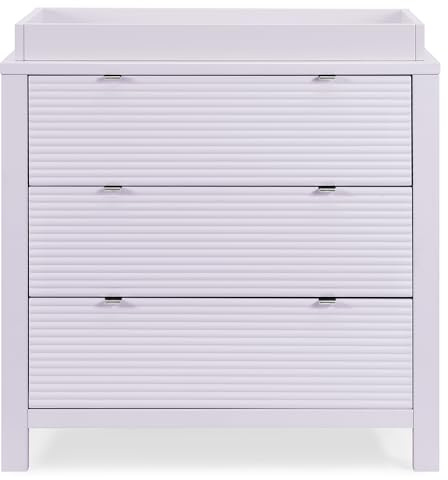 Delta Children Cassie 3 Drawer Dresser with Changing Top and Interlocking Drawers, Lilac