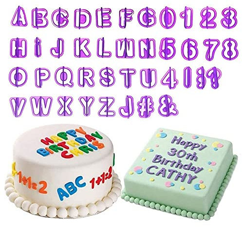 40 Stück Buchstaben und Zahlen Ausstecher, Kunststoff Fondant Keksausstecher Buchstaben Ausstecher Kuchen Kekse Ausstecher Form für Backen Dekorieren Sugarcraft