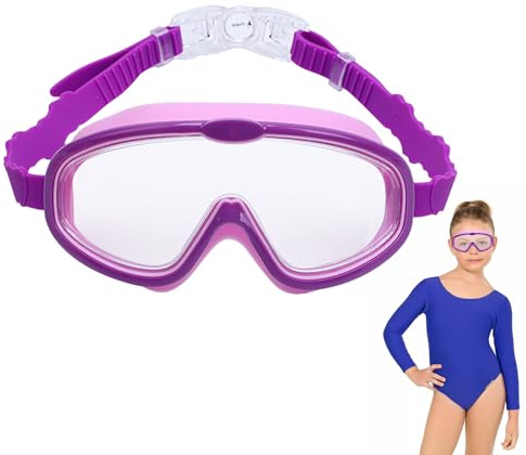 Simglasögon för barn, anti-dimma, anti-UV-simglasögon för ungdomar – dykglasögon för pojkar och flickor, snorklingsglasögon, snorklingsutrustning med silikontätning