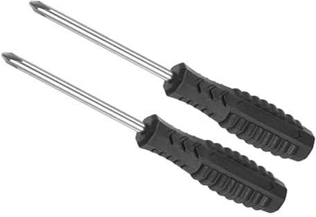 CoCud 2 Pièces Tournevis Phillips Mini Taille 5.0mm Acier au Carbone | Petits Tournevis Cruciformes avec Poignée Antidérapante, Longueur 142mm, pour Lunettes Montres