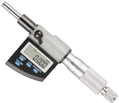 ZPFDSG Bügelmessschrauben 0-25 mm / 0-50 mm Digitalanzeige-Mikrometer mit graviertem Messwerkzeug, spiralförmiger Differenzialkopf mit Montageelektronik (Color : 25mm Grey)