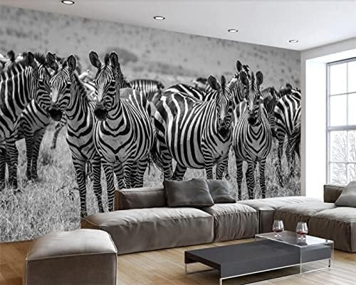 XLMING Einfache Retro Schwarz Und Weiß Zebra Schlafzimmer Sofa Wohnzimmer Tv Hintergrund Wand 3D Tapete-300cm×210cm