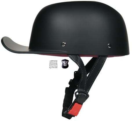 Smilfree Halbschalenhelm Mit ECE-Zulassung Baseball Cap Vintage Motorradhelm Cruiser Chopper Scooter Helm Herren Retro Motorrad Halbhelm Damen Mofa Helm