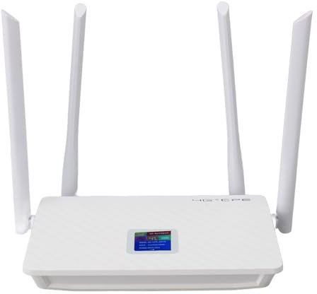 Yunseity 4G LTE-WLAN-Router, Einfach zu Bedienender, Entsperrter 4G LTE-WLAN-Router mit Hoher Verstärkung, 4 Antennen und 300 Mbit/s für zu Hause (EU-Stecker)