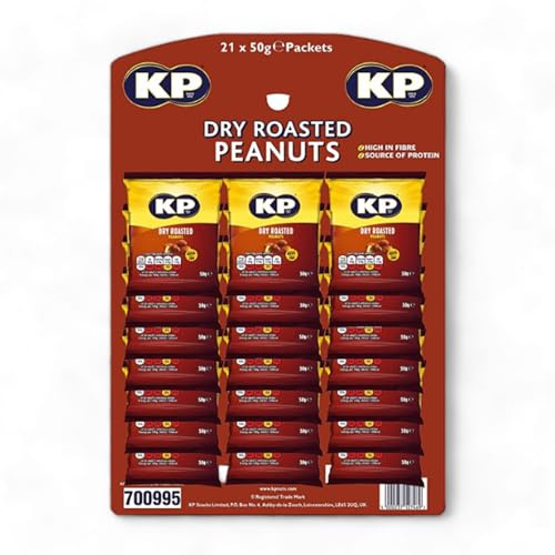 KP Pub Nuts Card - 21 Bags Dry Roasted Peanuts Card (50g of Each Pack)