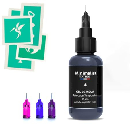 Kit Tatouages Ephémères au Jagua (Kit avec Pochoirs A) - Les tatouages durent 1 à 2 semaines