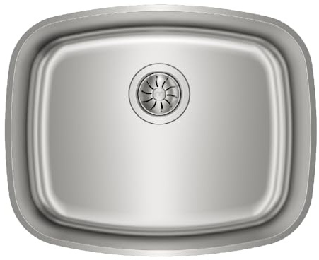 TEKA Fregadero Bajo Encimera 1 Seno, Acero Inoxidable 18/10, Válvula Canasta