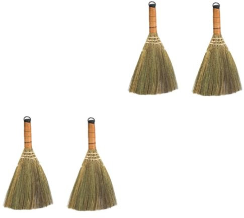 Hoement 4pcs Small Cleaning Broom Lightweight Broom Tool for Home Office Mop Head