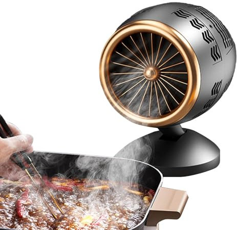Weppduk Portable Exhaust Fan, Desktop Kitchen Exhaust Fan With Double Filter | Extractor Hood | Adjustable Angle Height, 2 Speed, Low Noise Grill Air Cleaner For Camping Indoor BBQ Hot Pot