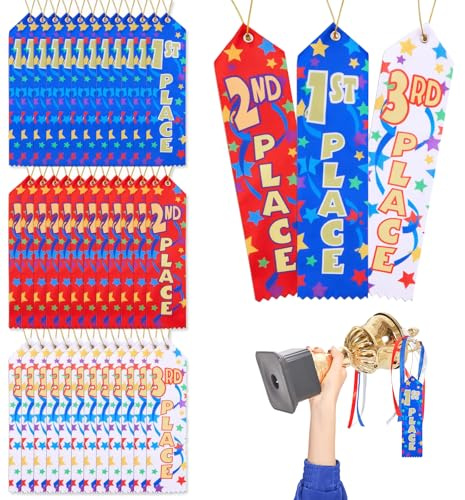 Pokal mit Gravur Wunschtext Ribbons– Oscar-Figur, Champions League Pokal-Style, Pokale-Set für Jugendliche & Erwachsene – Beyblade-Inspirierte Medaillen，for Competition, Sports Event, School, Contests
