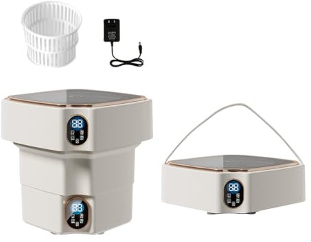12L Lavatrice portatile, mini lavatrice con centrifuga, antibatterica luce blu, lavatrice portatile, per biancheria intima, calzino, appartamento, studente (bianco)